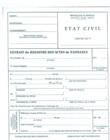 Extrait du Registre des actes de naissance